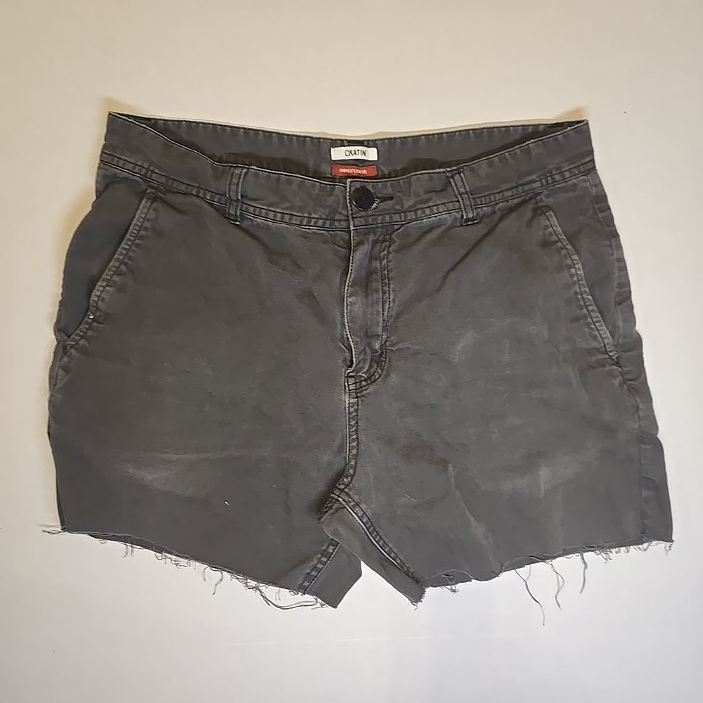 Katin Mens Size 31 Chino Shorts Surfwear‎ Skate Raw Hem Faded Gray Cut Off Beach